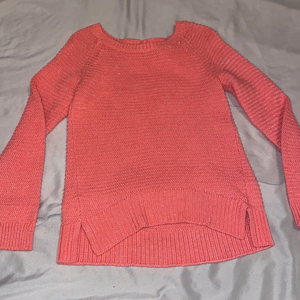 Kids Crazy 8 pink sweater with gold sparkles US5-6